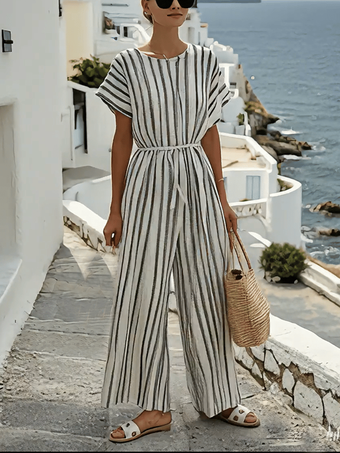 Women'S Contrast Stripe Jumpsuit