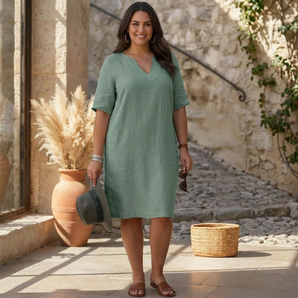 Coraline - Relaxed V-Neck Dress
