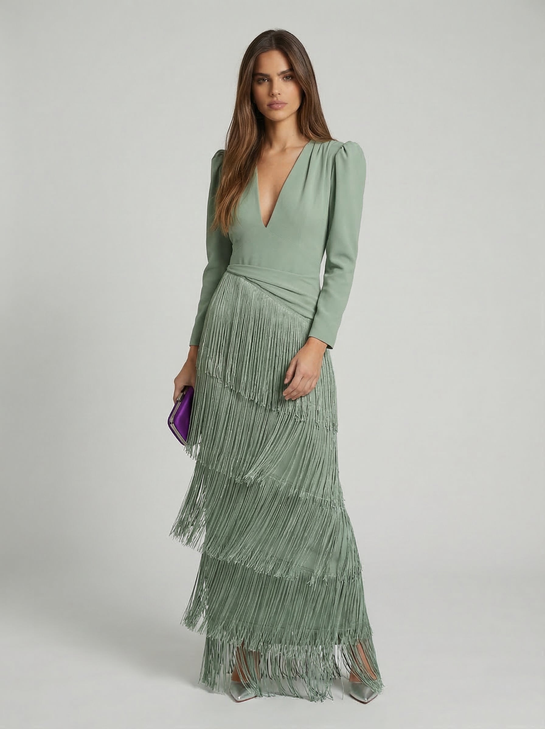 Sage | Fringe Dress