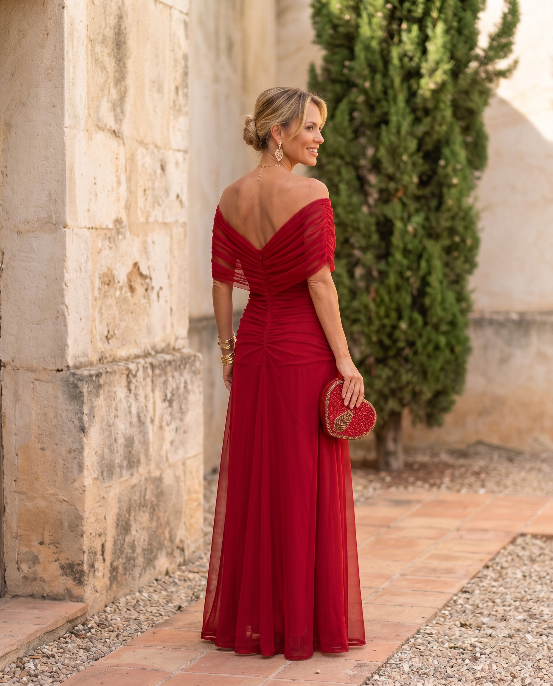 Elegant maxi dress for party with sweetheart neckline