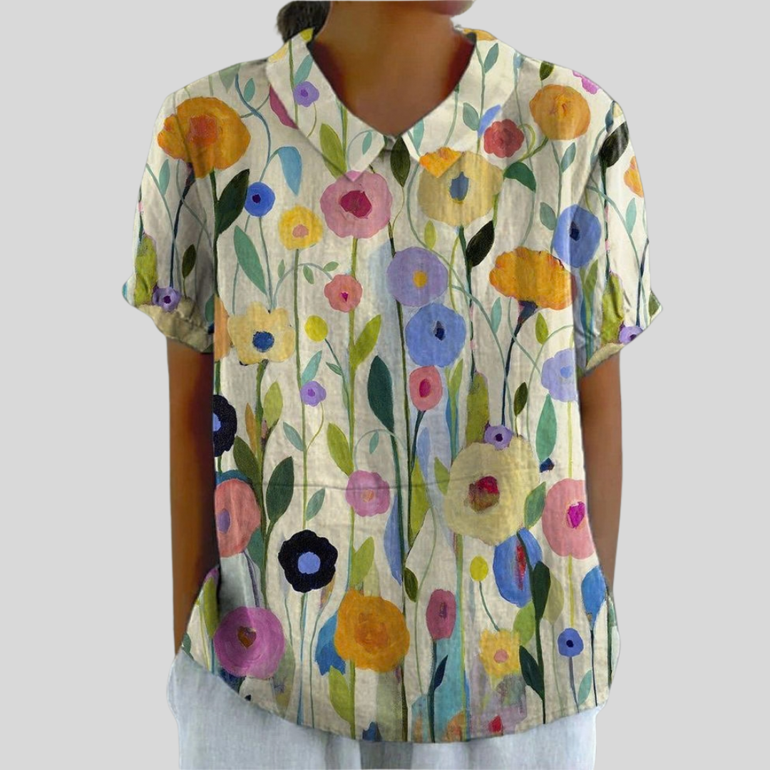 Felicity | Garden-Print Collared Blouse