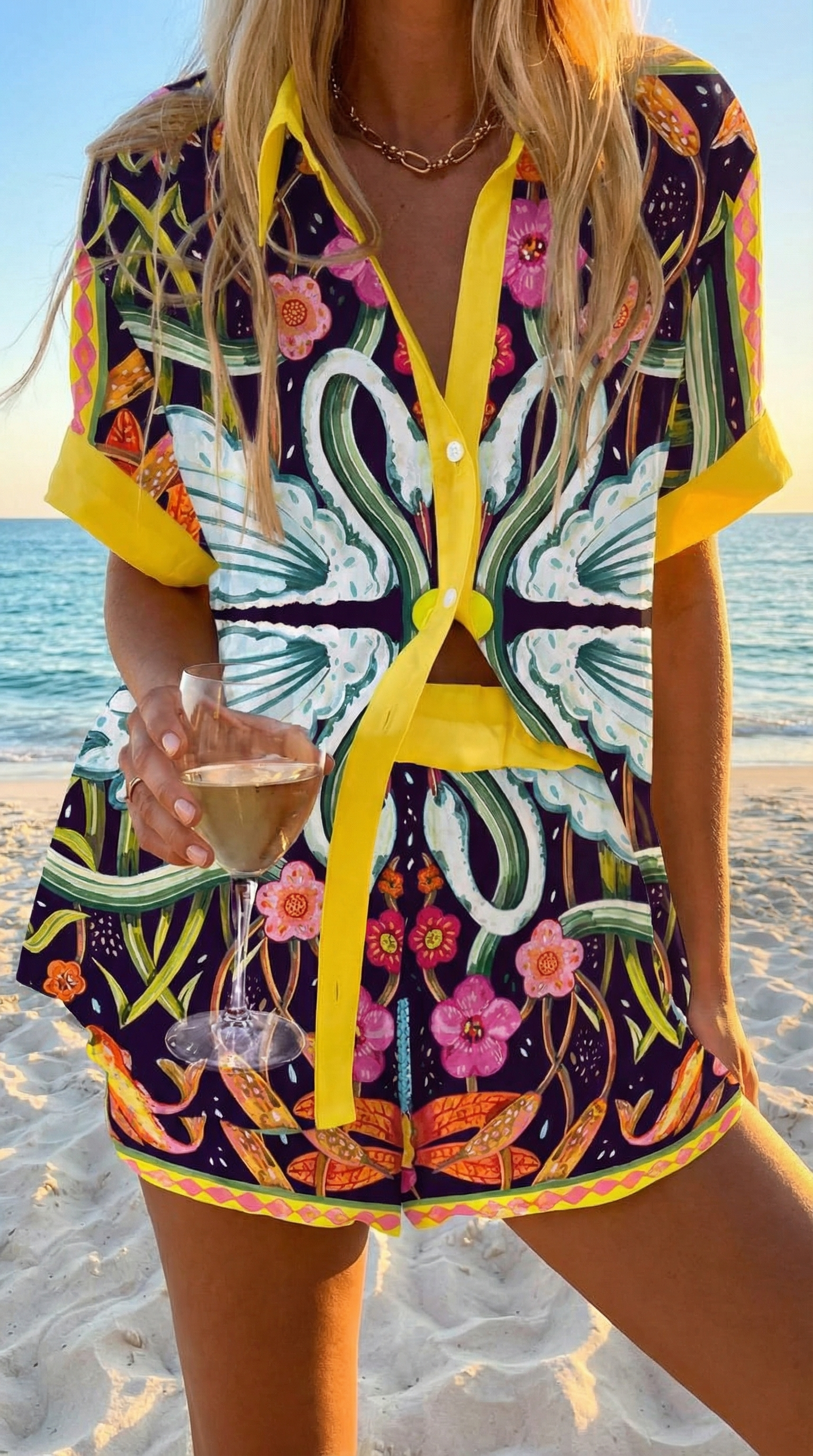 Elara™ | Stylish Ocean View Shorts Set