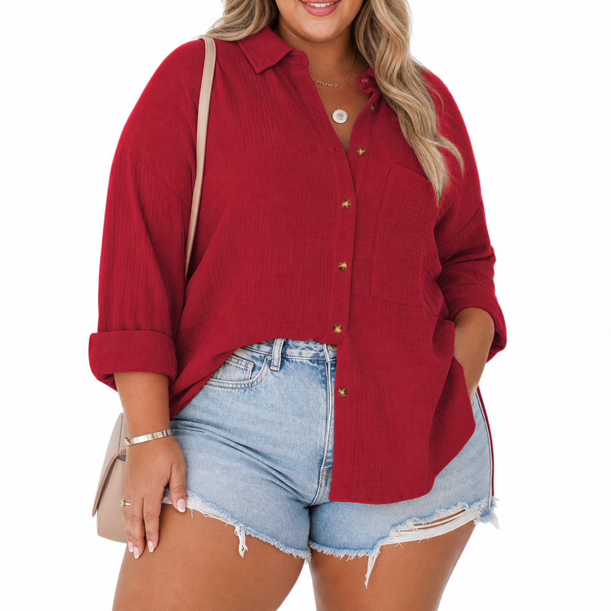 MADELYN | Casual Button Down Long Sleeve Blouse