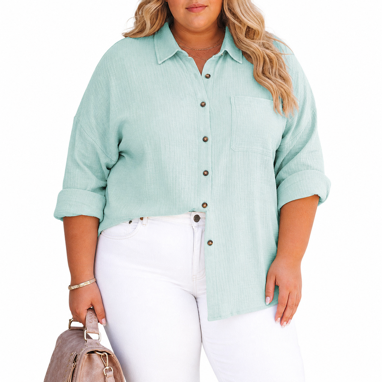 MADELYN | Casual Button Down Long Sleeve Blouse