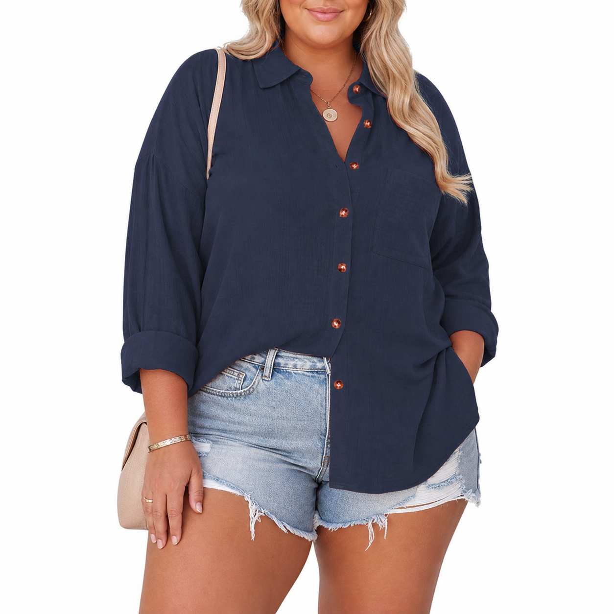 MADELYN | Casual Button Down Long Sleeve Blouse
