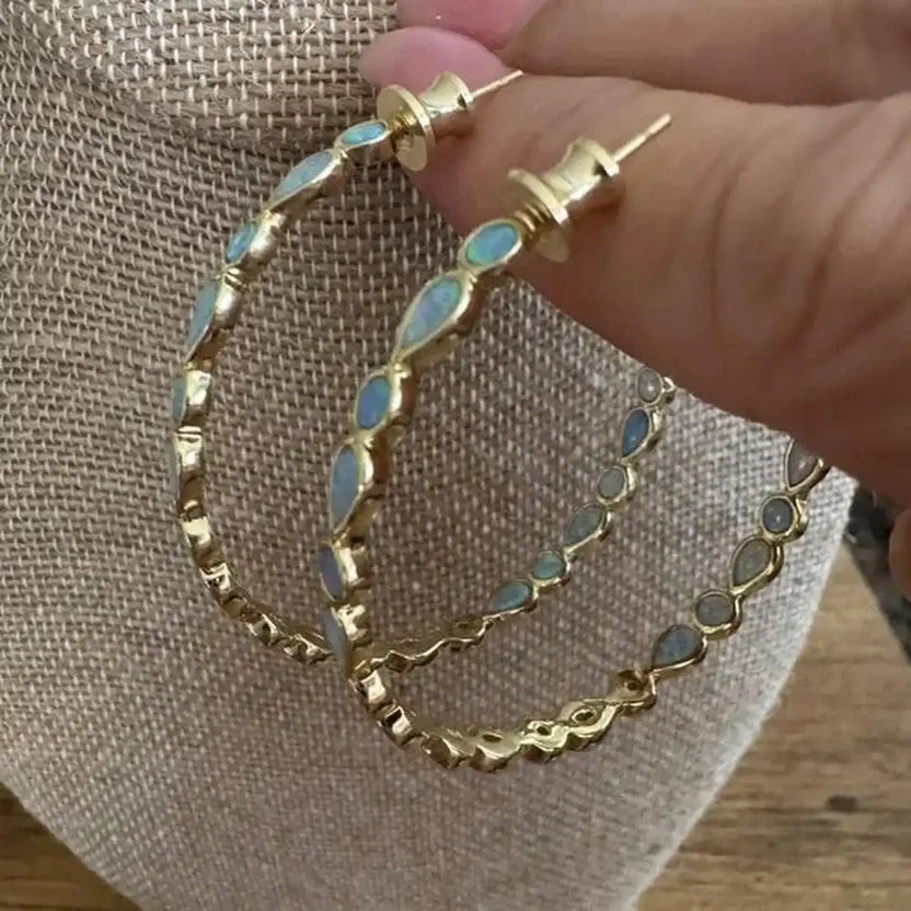 Vintage Blue Opal Earrings