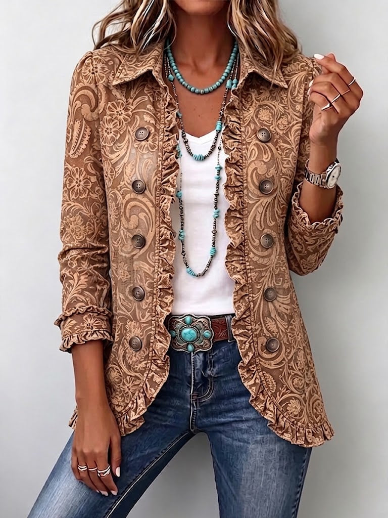 Conception | Vintage Floral Ruffled Jacket