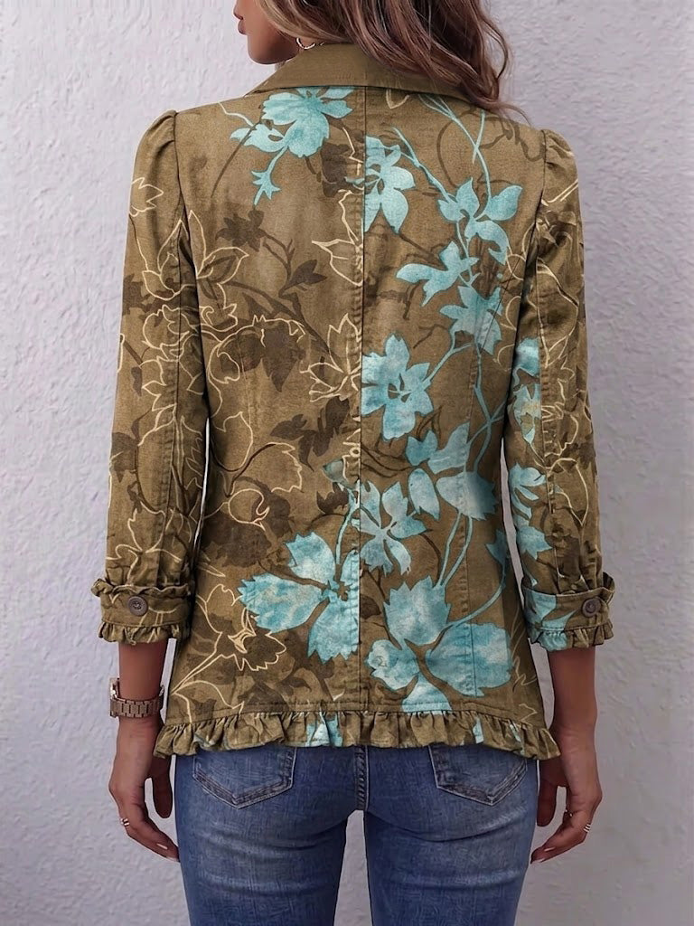 Health | Gradient Floral Ruffled Jacket
