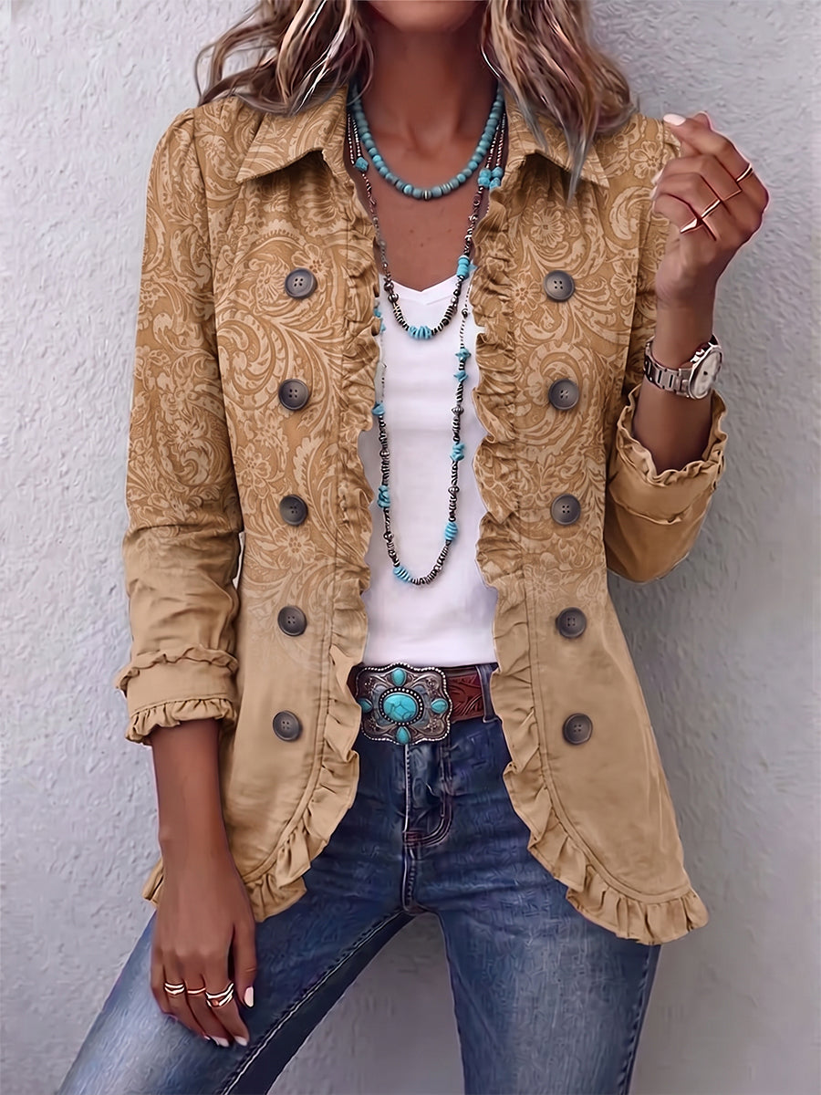 Covadonga | Printed Relief Jacket with Ruffles