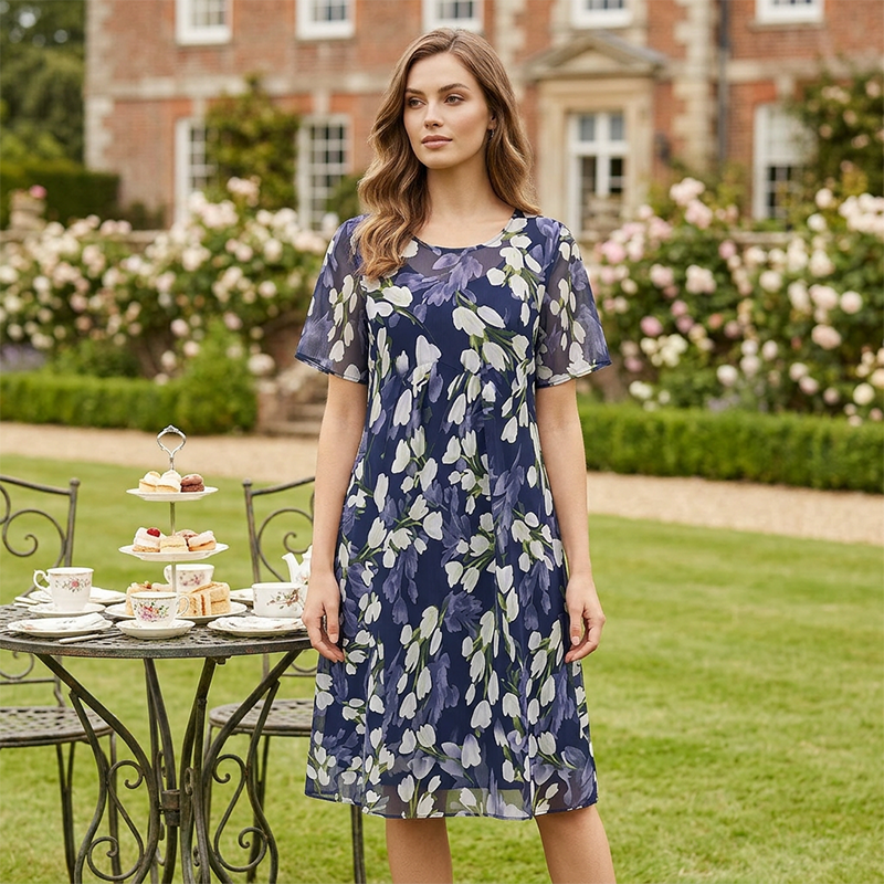 Cathy™ | Floral Breeze Short Sleeve Dress