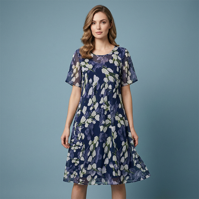 Cathy™ | Floral Breeze Short Sleeve Dress