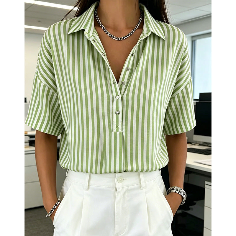 Noelia™ | Relaxed Striped Everyday Casual Blouse