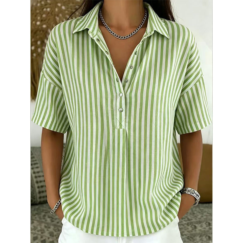 Noelia™ | Relaxed Striped Everyday Casual Blouse