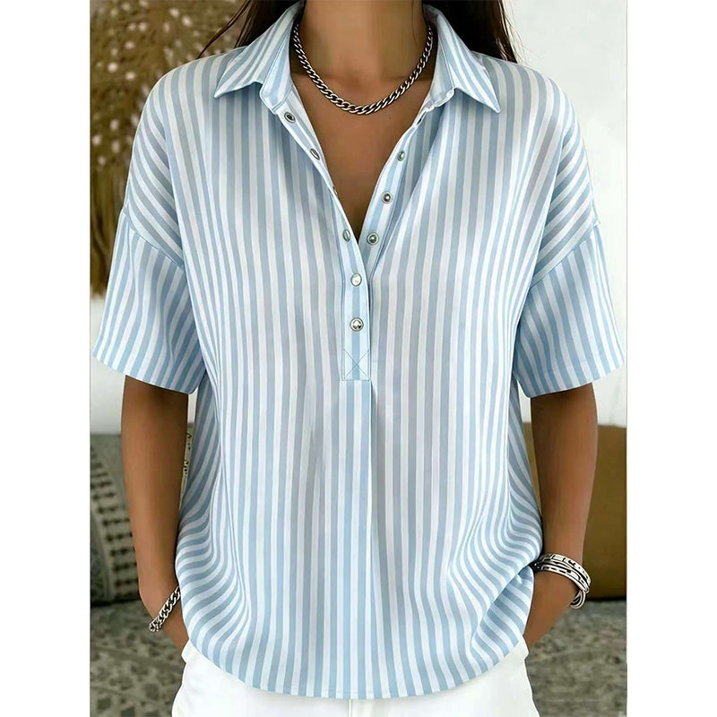 Noelia™ | Relaxed Striped Everyday Casual Blouse