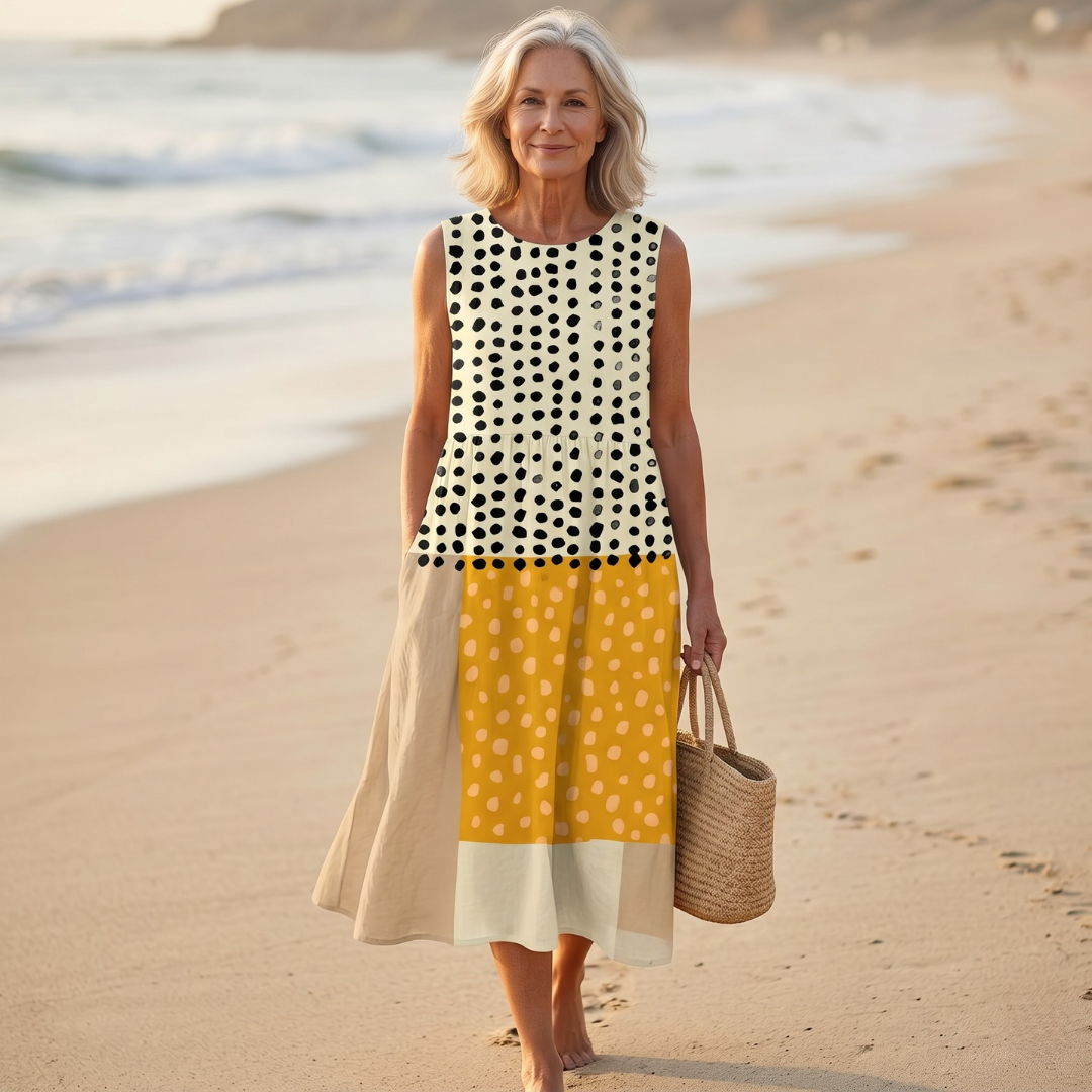 Colette | Polka Colorblock Dress