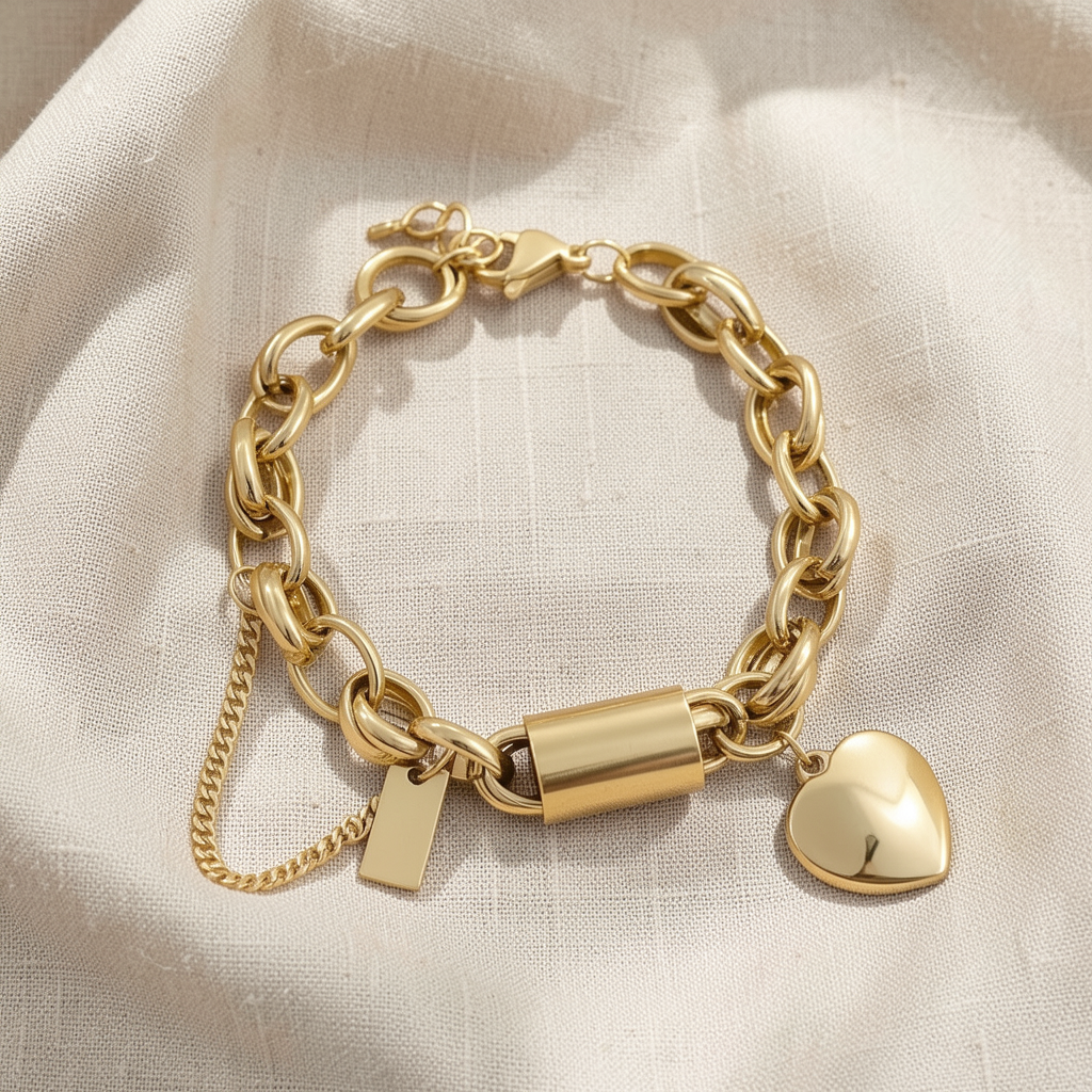 Heartened Chunky Bracelet | Gold