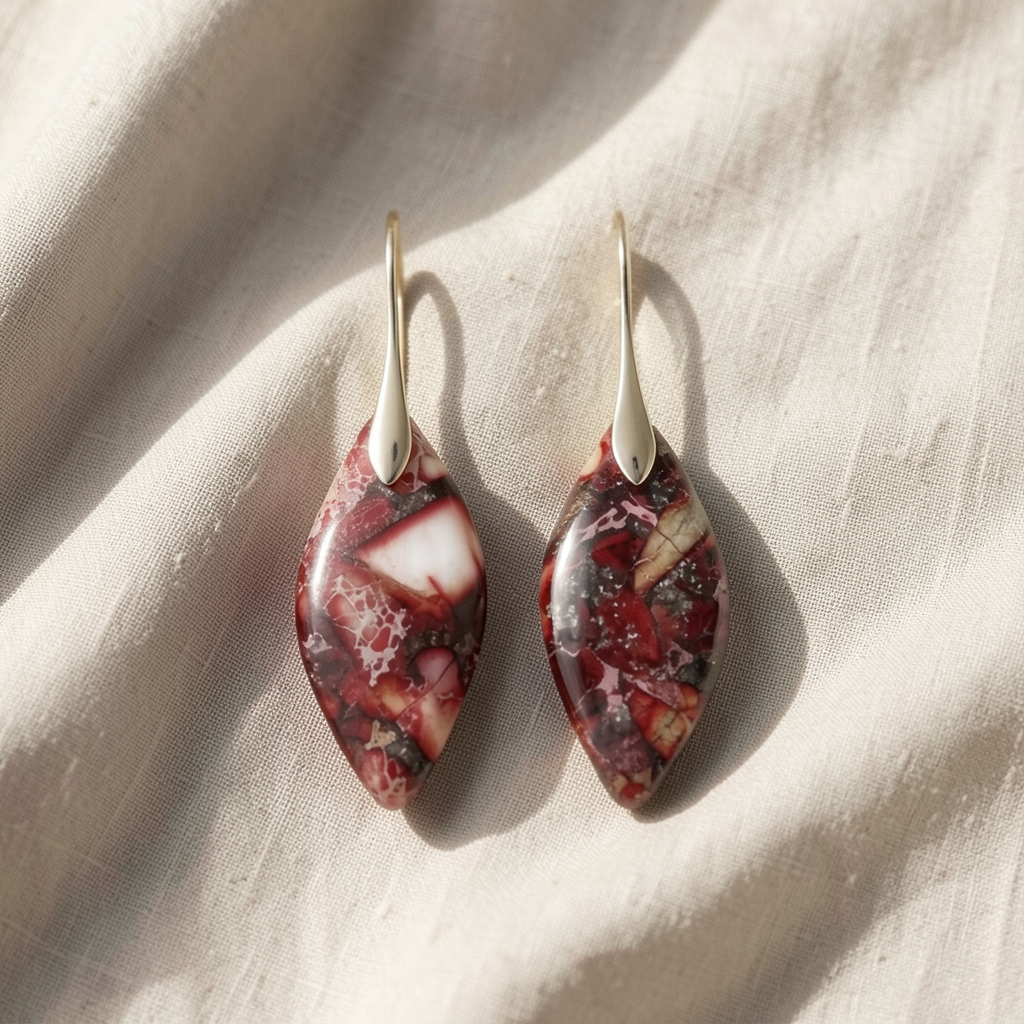 Natural Stone Teardrop Earrings