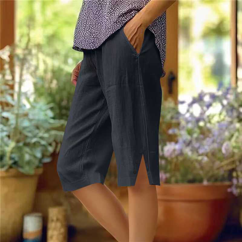 【Cotton and Linen】Solid Color Casual Pants