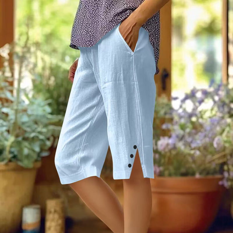 【Cotton and Linen】Solid Color Casual Pants