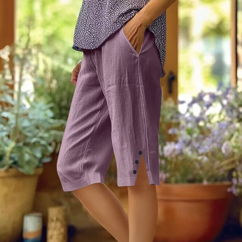 【Cotton and Linen】Solid Color Casual Pants