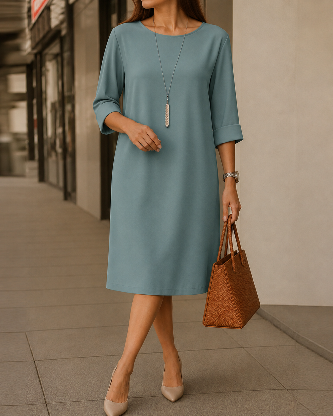 Everly™ | Tummy-Concealing Midi Dress