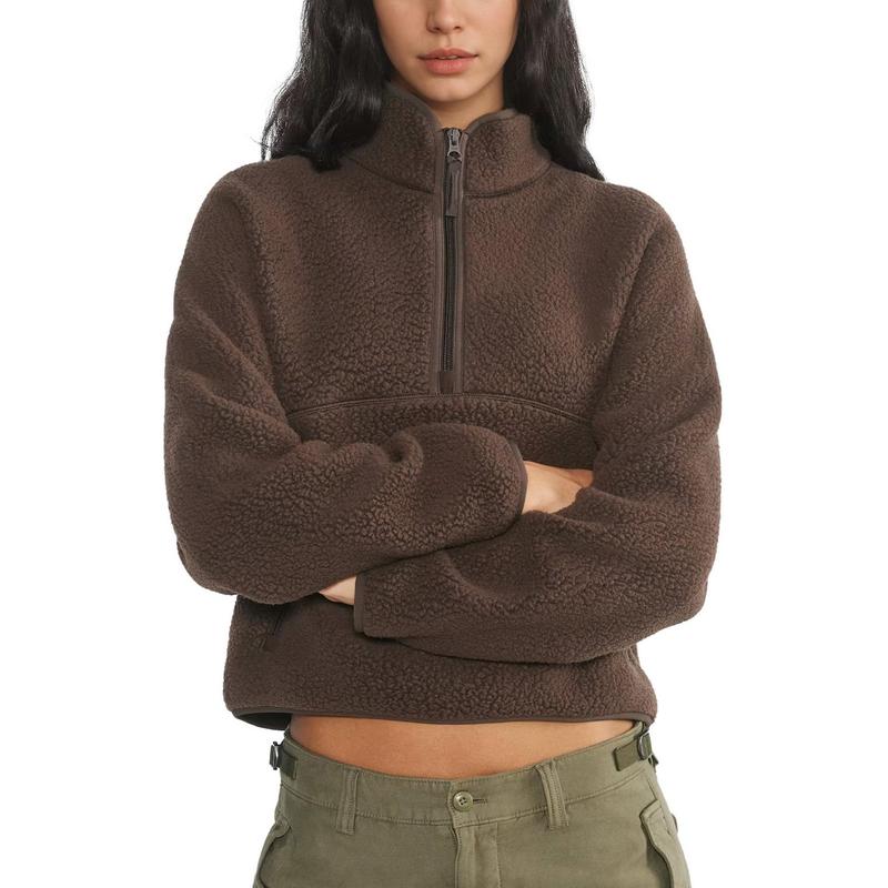 ALICE™ - Fuzzy Warm Half-Zip Cropped Fleece Pullover