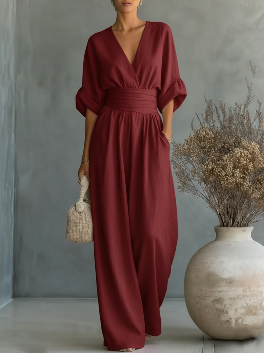 Capella | V-Neck High-Waist Jumpsuit