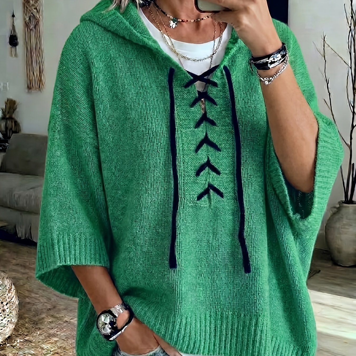 Glenda™ | Floral Batwing Hooded Cardigan