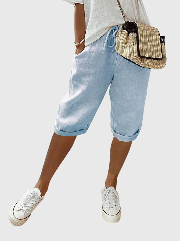 Elinor | Relaxed Drawstring Capri Pants