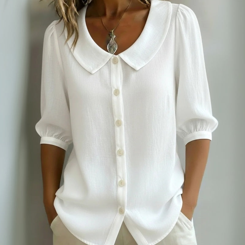 Casual Solid Color Blouse