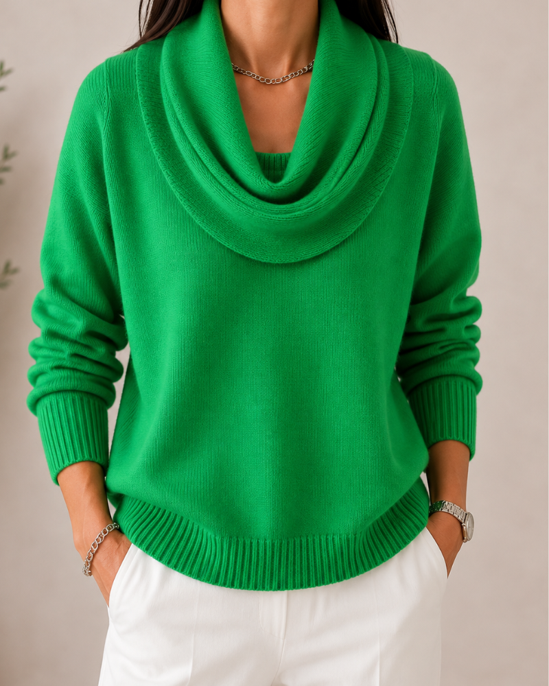 Caralina™ | Elegant Cowl Neck Knit Jumper