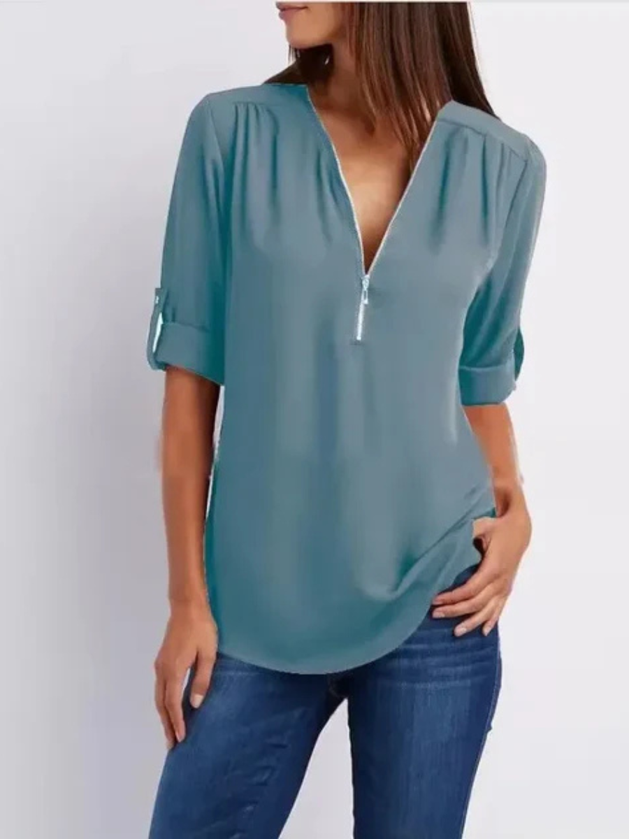 Mariana™ | Casual Everyday Zip Blouse