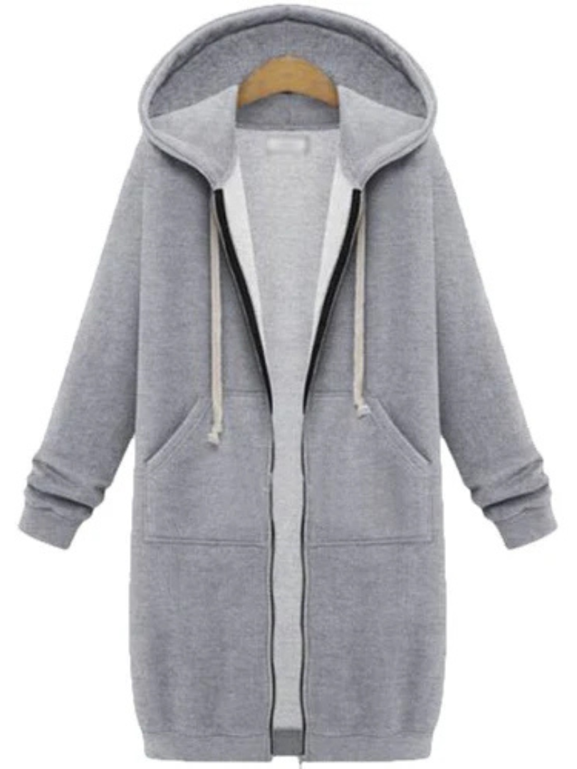 Evelina™ |  Relaxed Fit Long Zip Hoodie