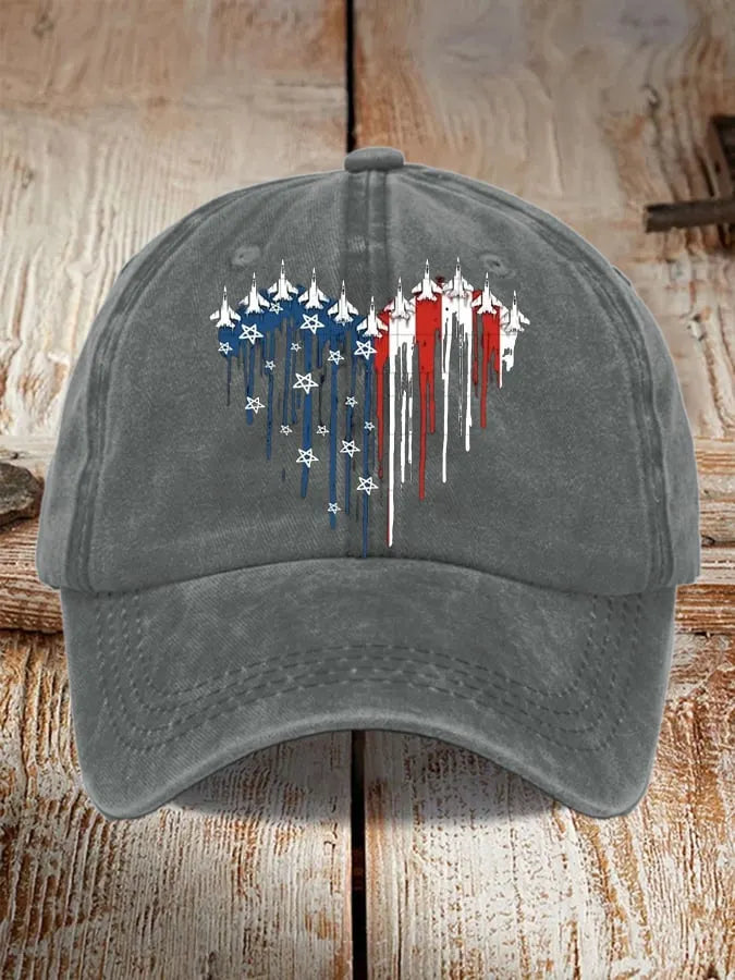 Unisex Distressed Washed Cotton Print Hat