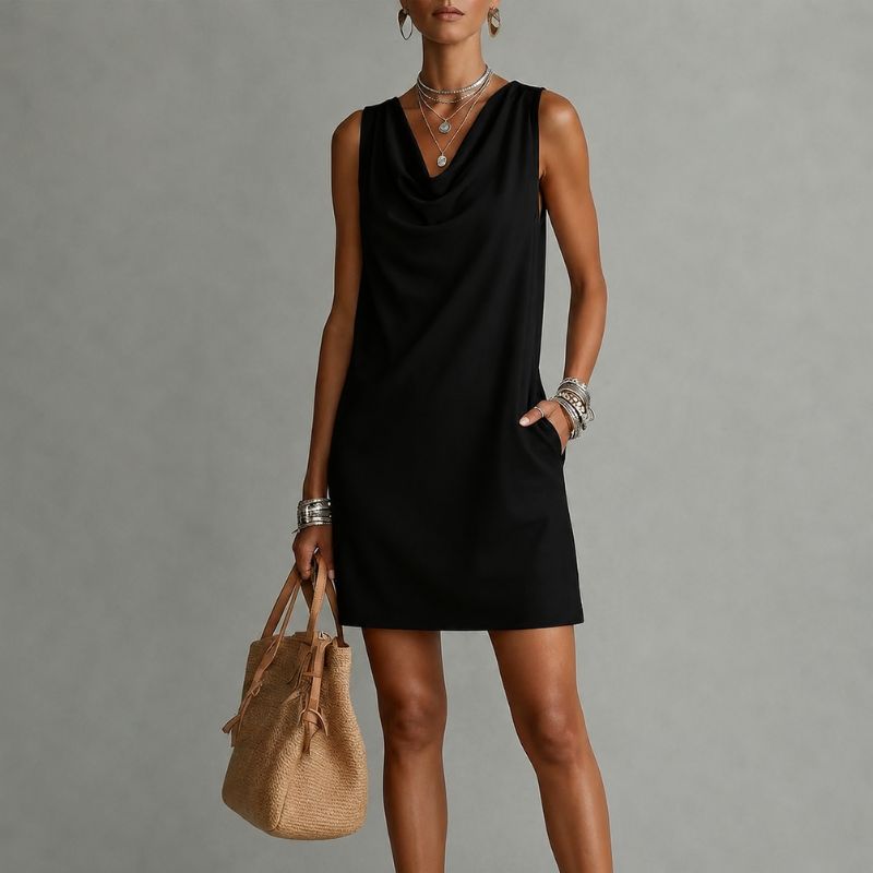 Rhea™ | Elegant Cowl Neck Mini Dress