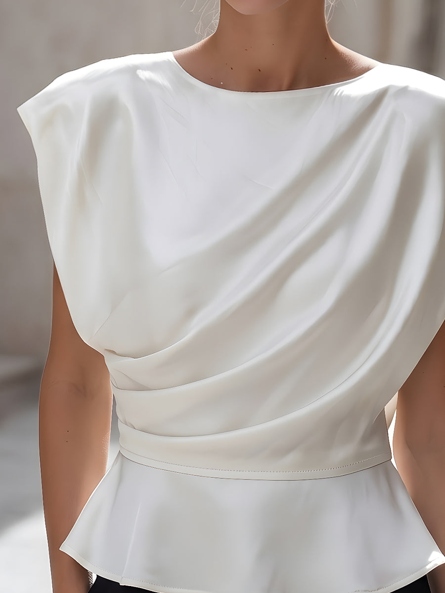 Chic Draped Peplum Blouse