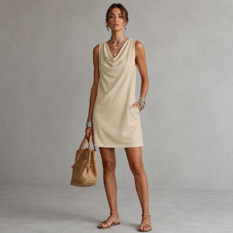 Rhea™ | Elegant Cowl Neck Mini Dress