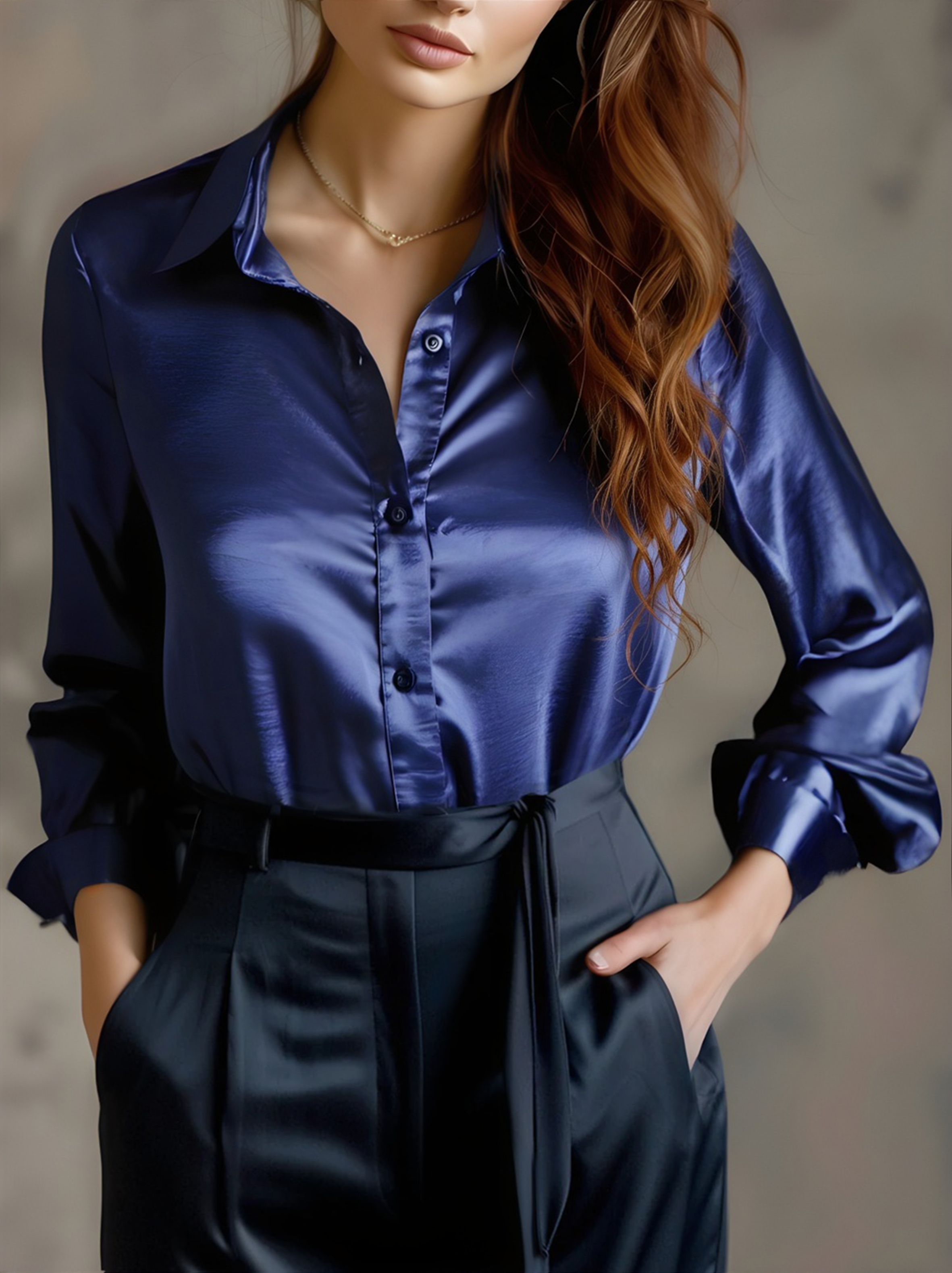 Miriam™ | Luxurious Shine For Elegant Evenings Blouse