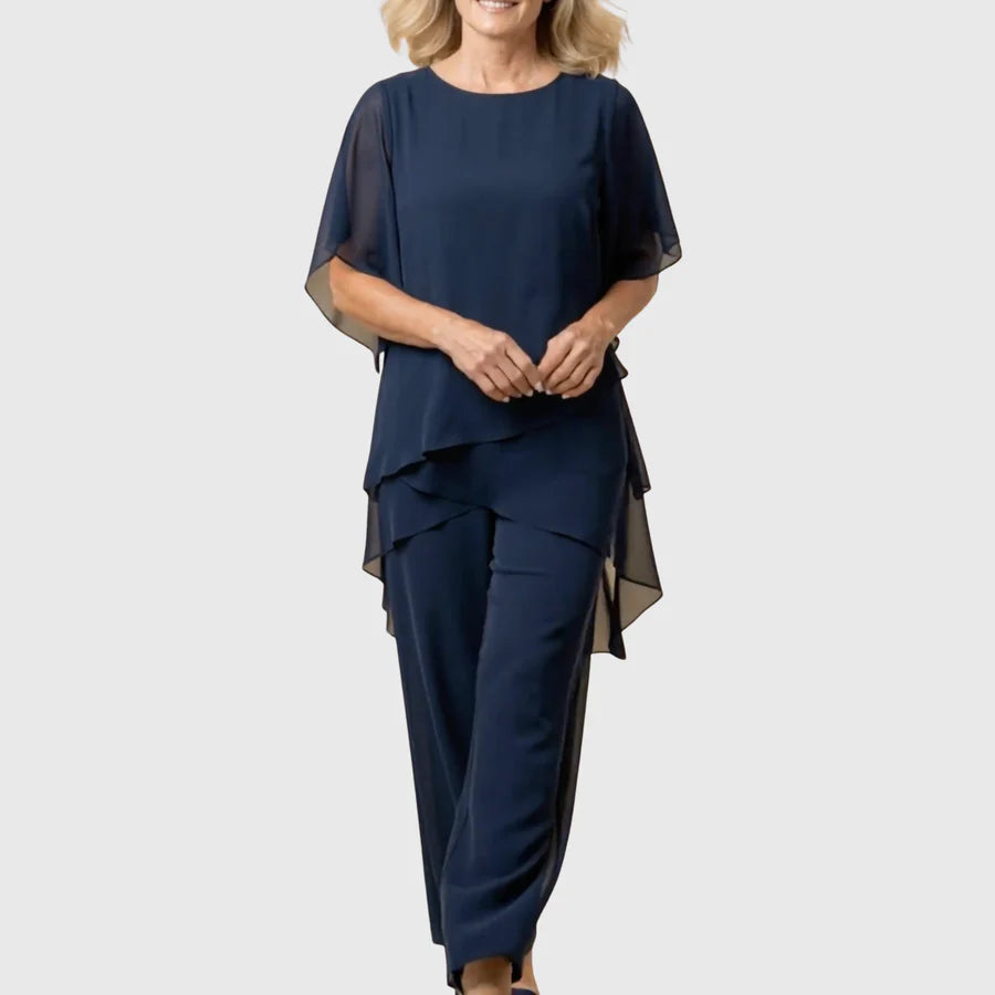 Sarah™ | Elegant Draped Hem 2-piece Set