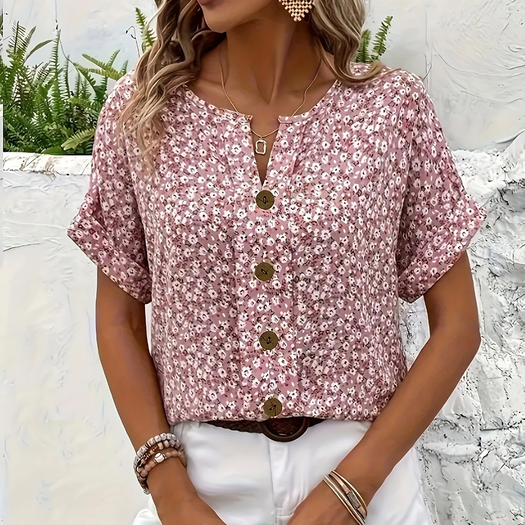 Marnie™ | Loose Fit Wrinkle-Free Floral Blouse