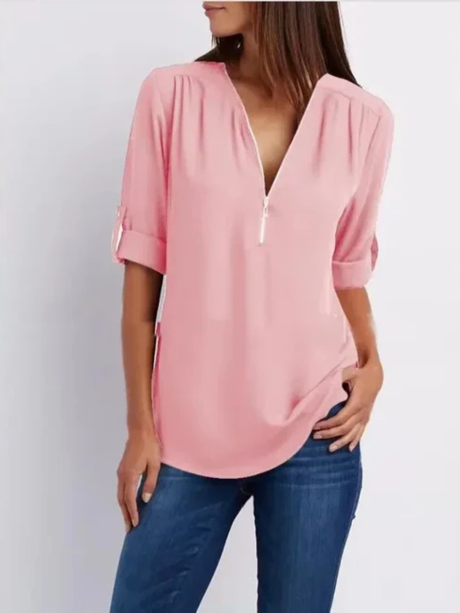 Mariana™ | Casual Everyday Zip Blouse