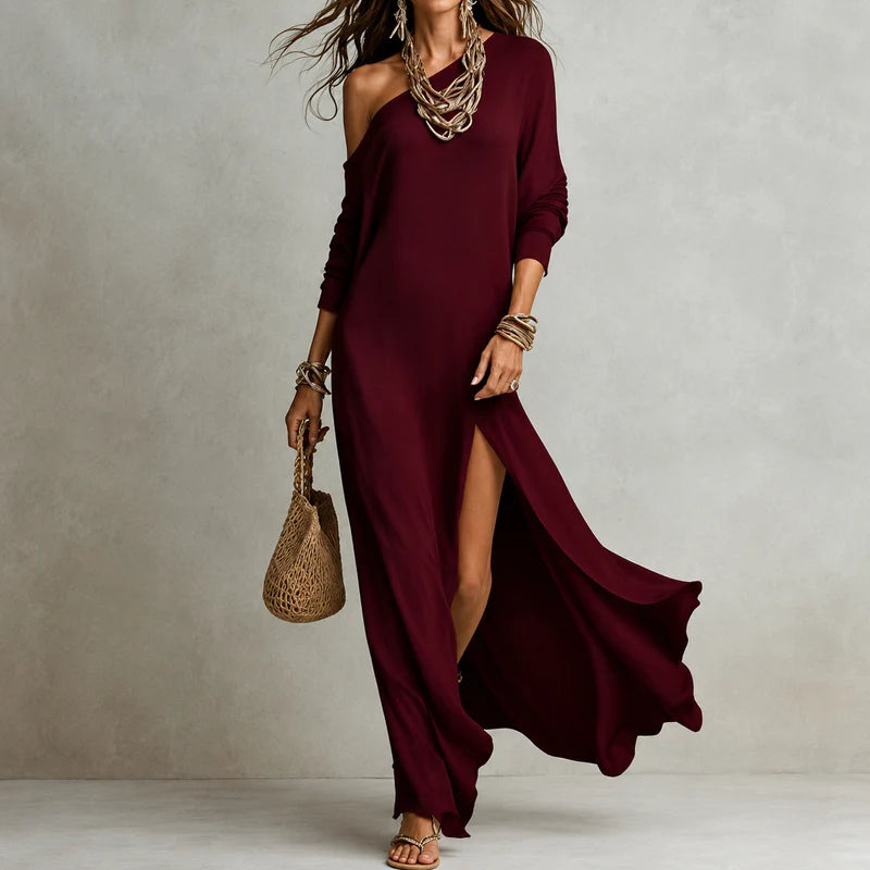 Soraya™ | Elegant Asymmetrical Maxi Dress