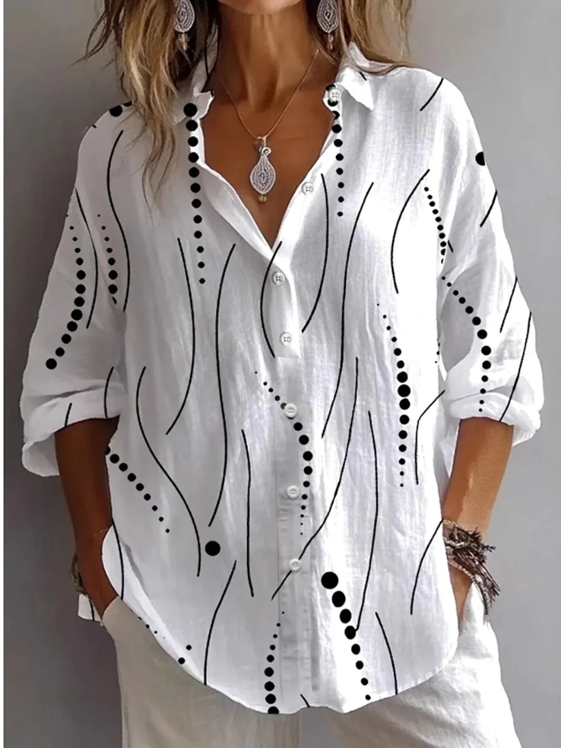 Kristen™ | Artistic Everyday Comfort Button Blouse