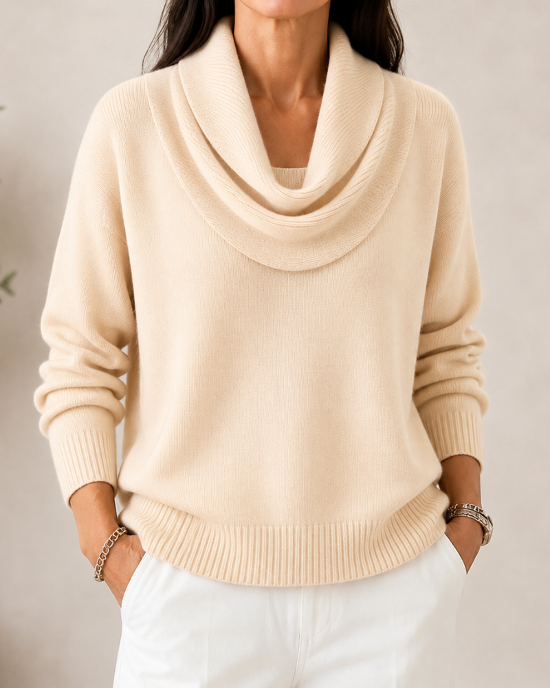 Caralina™ | Elegant Cowl Neck Knit Jumper