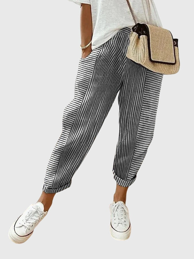 Celia | Relaxed Striped Tapered Pants