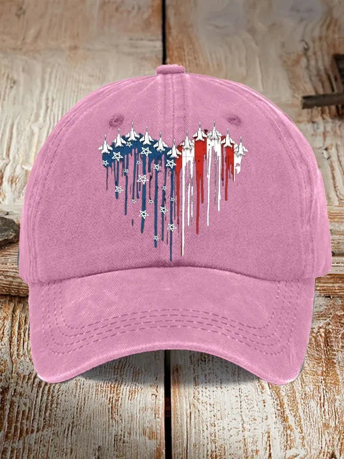 Unisex Distressed Washed Cotton Print Hat