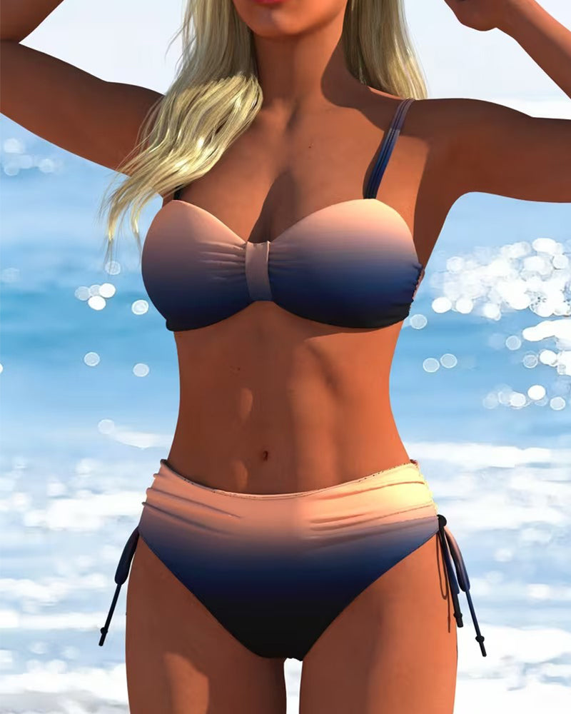 Bikini Gradient Pattern With Cord