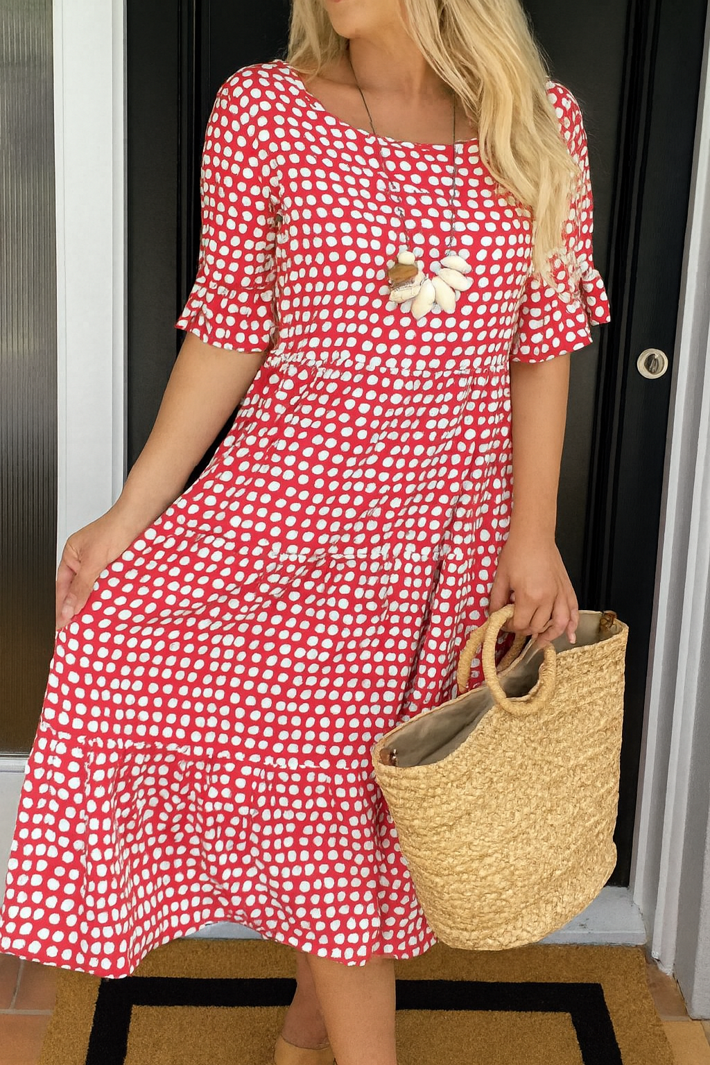 Shiloh™ | Relaxed Polka Dot Midi Dress
