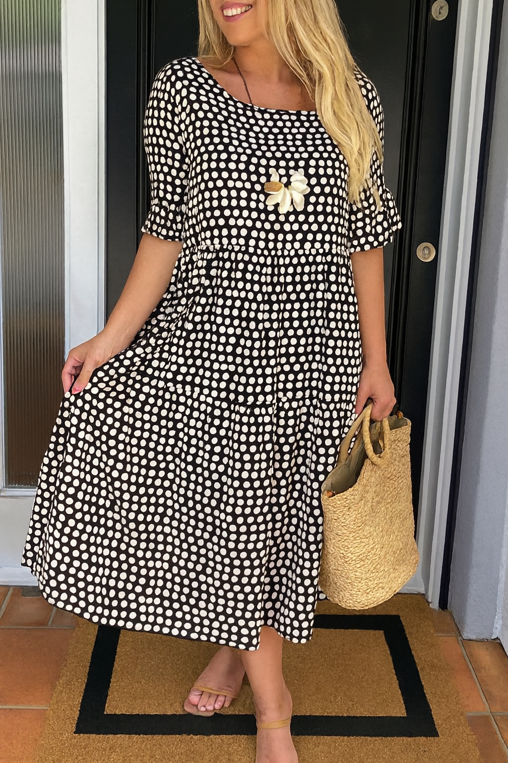 Shiloh™ | Relaxed Polka Dot Midi Dress