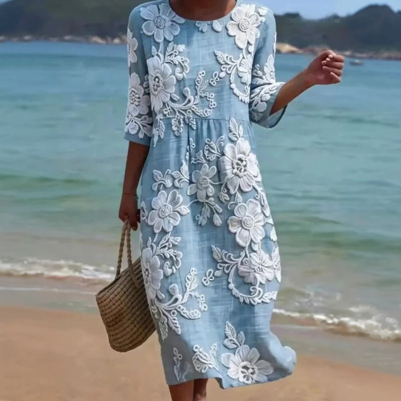 Vintage Floral Print Dress